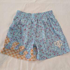 Blue Patterned Kids Shorts